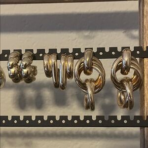 Chunky Gold Hoop Earrings Set